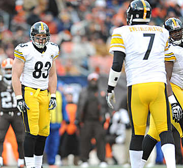 With no clear-cut No. 2 WR in Pittsburgh, the Heath Miller-Ben Roethlisberger connection should be strong. (David Dermer/Getty Images)